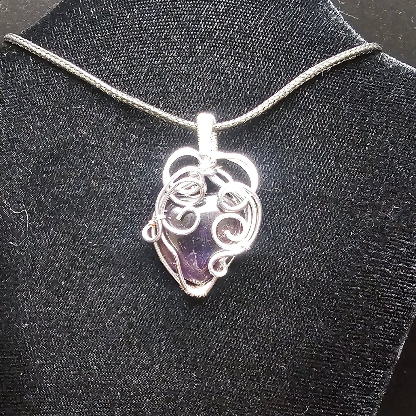 Amethyst Titanium Heart of Chaos Pendant