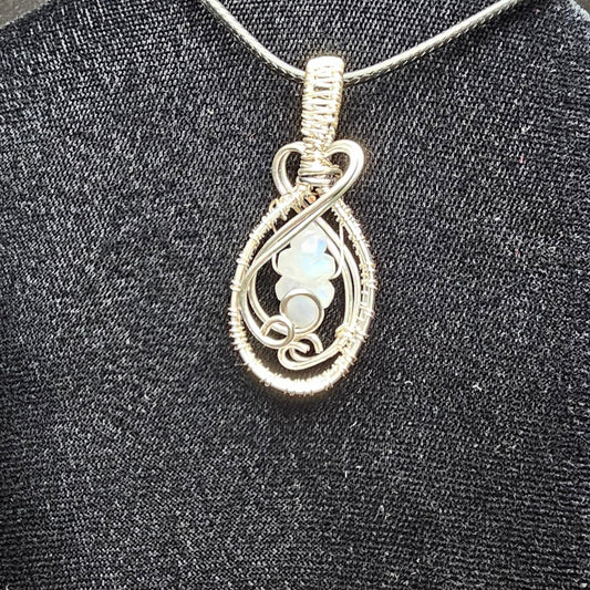 Cloud Moonstone Teardrop Pendant
