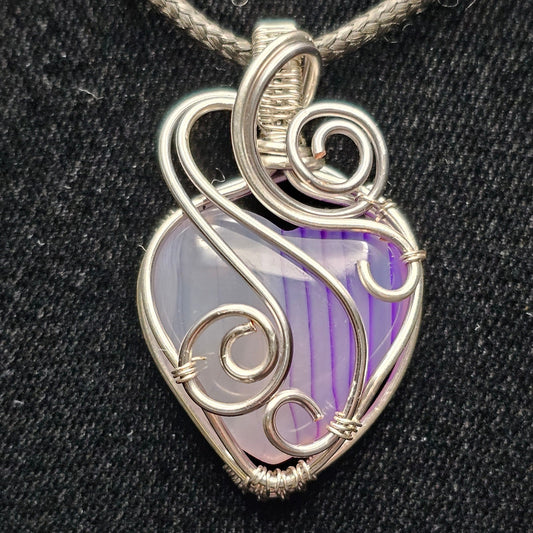 Purple Agate Titanium Swirls Pendant